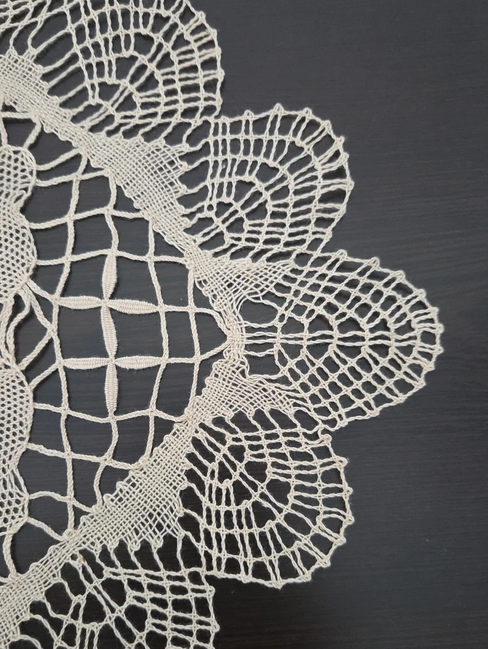 Lace Oval Crochet Doily Table Accent - Cream